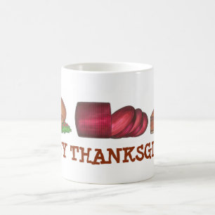 Happy Thanksgiving Turkey Cranberry Pie Slice Mug