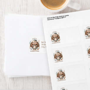Happy Thanksgiving Turkey Custom Address Label