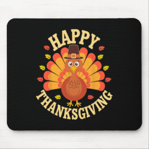 Happy Thanksgiving Turkey Day Celebration Design Mouse Mat