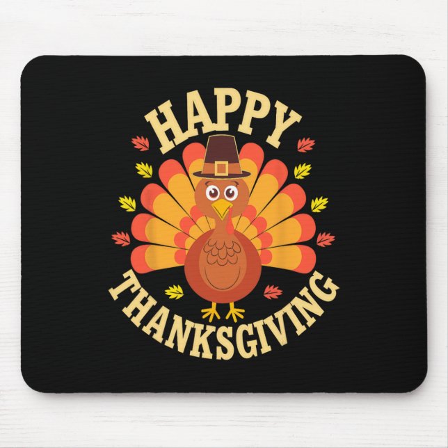 Happy Thanksgiving Turkey Day Celebration Design  Mouse Mat (Front)