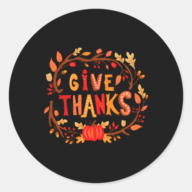Happy Thanksgiving Turkey Day Classic Round Sticker (Front)