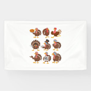 Happy Thanksgiving Turkey Day Girls Boys Kids Todd Banner