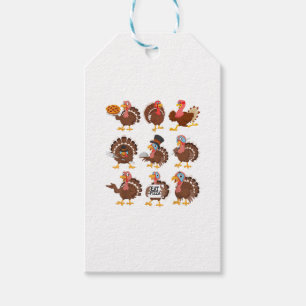 Happy Thanksgiving Turkey Day Girls Boys Kids Todd Gift Tags