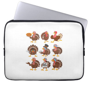 Happy Thanksgiving Turkey Day Girls Boys Kids Todd Laptop Sleeve