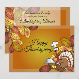 Happy Thanksgiving Turkey Dinner Invitations