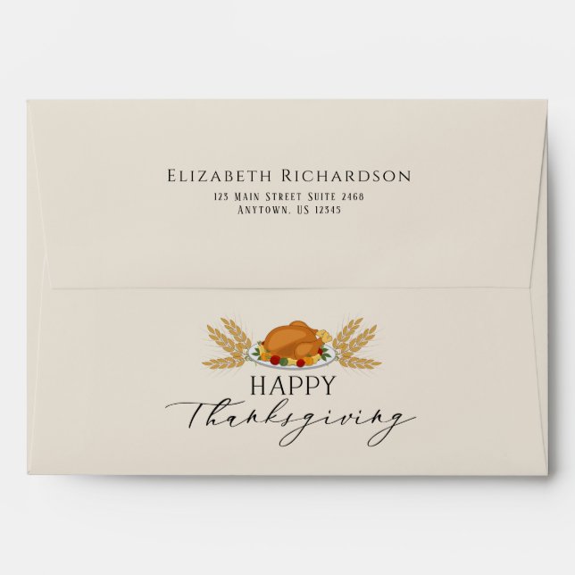 Happy Thanksgiving Turkey Envelopes (Back (Top Flap))