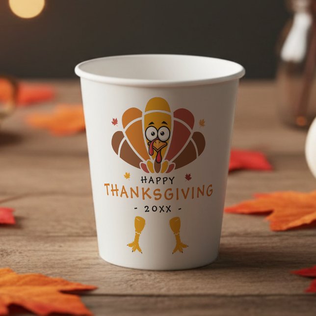 Happy Thanksgiving Turkey Fall Friendsgiving Party Paper Cups (Happy Thanksgiving Turkey Fall Friendsgiving Party Paper Cups
)