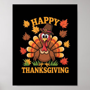 Happy Thanksgiving Turkey Family Dinner Thanksgivi Poster