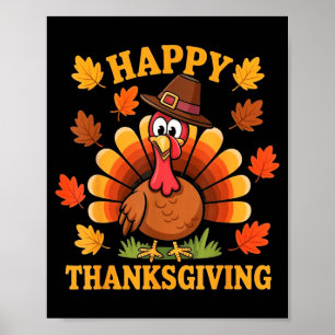 Happy Thanksgiving Turkey Family Dinner Thanksgivi Poster