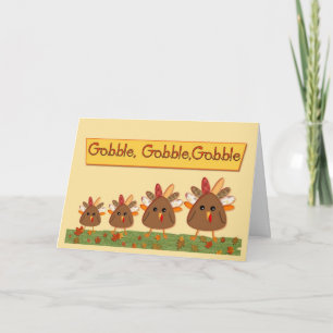 Happy Thanksgiving Turkey Family Holiday Card