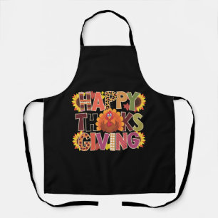 Happy Thanksgiving Turkey Funny Pumpkin Season Apron