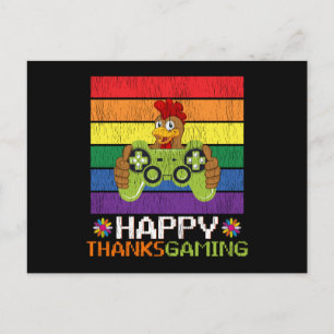 Happy Thanksgiving Turkey Gaming Video Game Gamer Postcard
