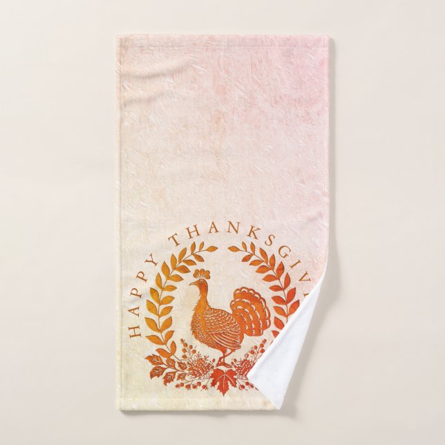 Happy Thanksgiving Turkey Hand Towel (Hand Towel)
