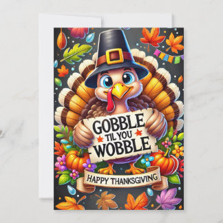Happy Thanksgiving turkey Holiday Card