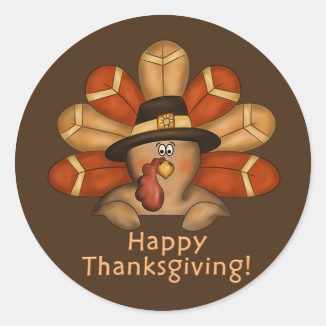 Happy Thanksgiving Turkey Holiday sticker (Front)