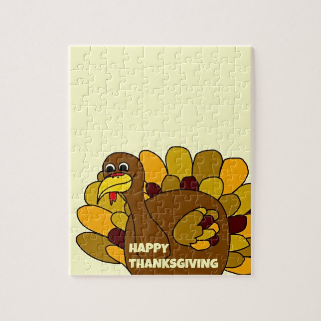 Happy Thanksgiving Turkey Jigsaw Puzzle (Vertical)