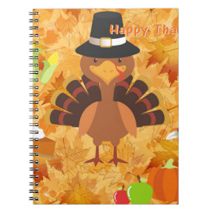 happy thanksgiving turkey notebook