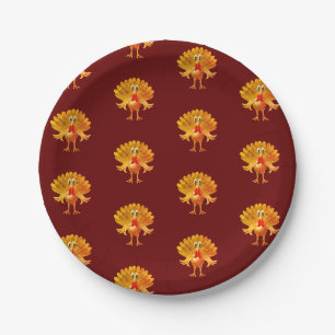 Happy Thanksgiving Turkey, Paper Plate