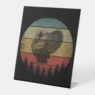 HAPPY THANKSGIVING TURKEY PEDESTAL SIGN