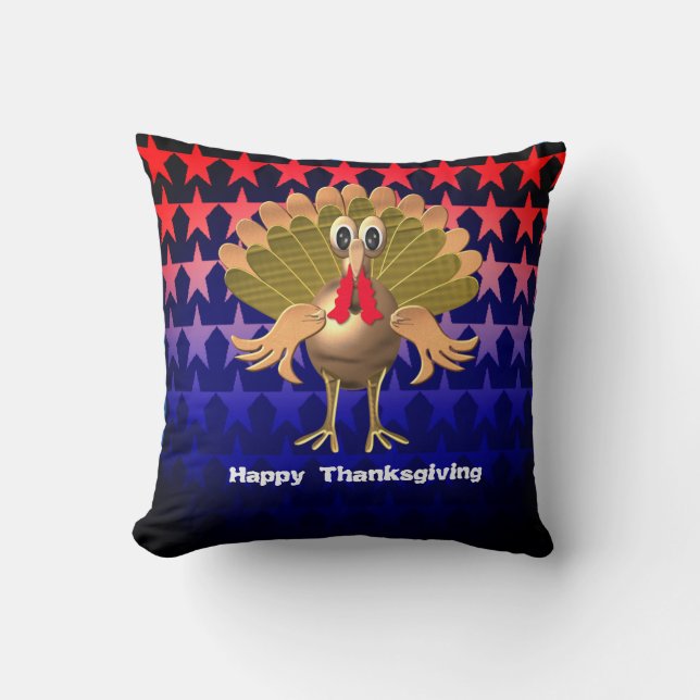Happy Thanksgiving Turkey,Personalised Cushion (Front)