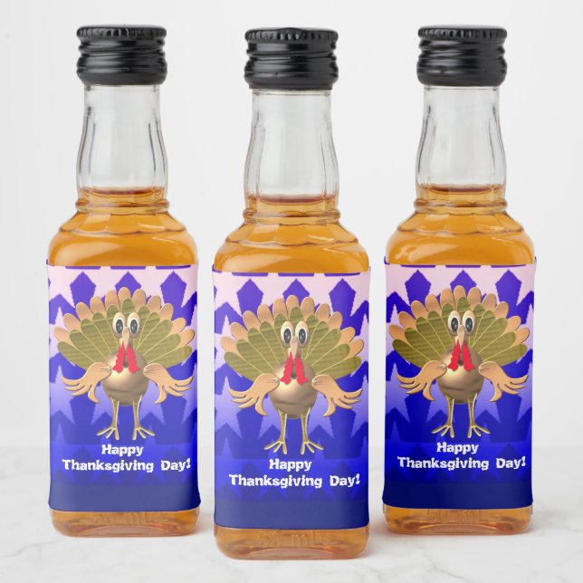 Happy Thanksgiving Turkey,Personalised Liquor Bottle Label (Bottles)