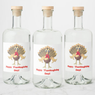 Happy Thanksgiving Turkey,Personalised Liquor Bottle Label