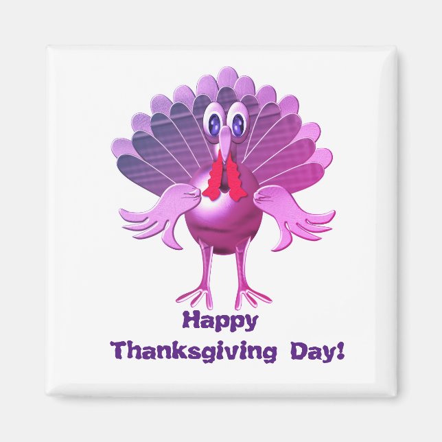 Happy Thanksgiving Turkey,Personalised Magnet (Front)