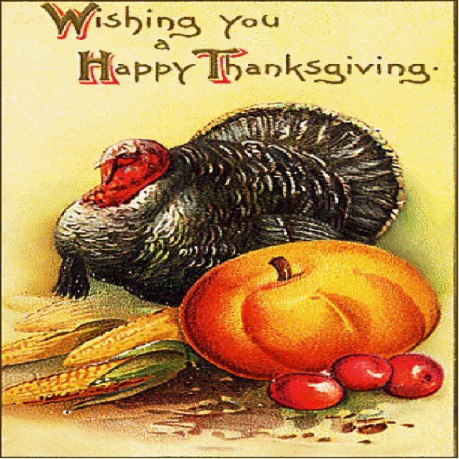 Happy Thanksgiving Turkey Photo Sculpture (Front)