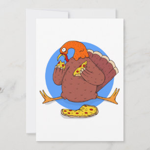 happy thanksgiving turkey pizza funny invitation