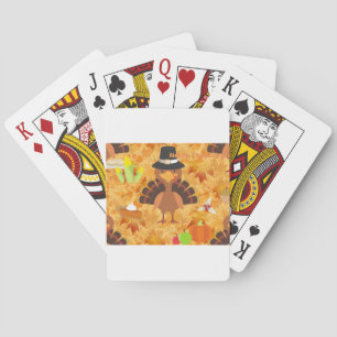 happy thanksgiving turkey playing cards