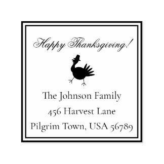 Happy Thanksgiving Turkey Return Address  Self-inking Stamp