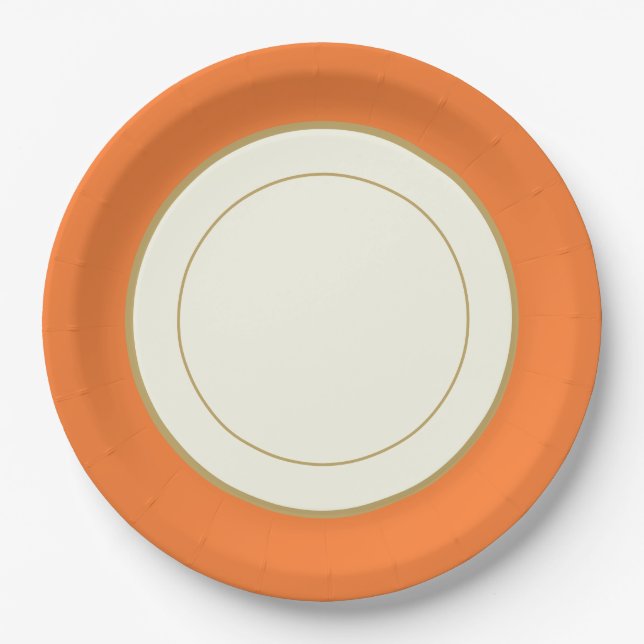 Happy Thanksgiving Turkey Rim Paper Plate (Front)