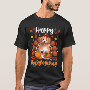 Happy Thanksgiving Turkey Shih Tzu Dog Autumn T-Shirt