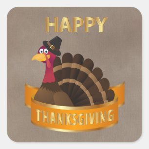 Happy Thanksgiving Turkey Stickers