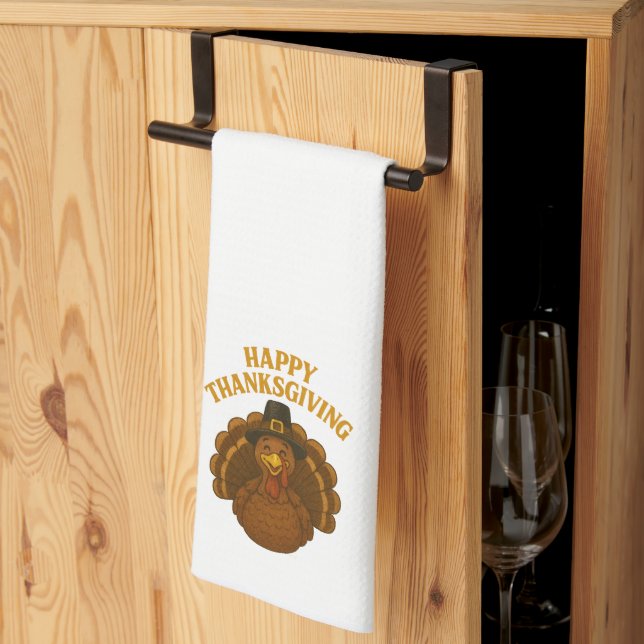 Happy Thanksgiving Turkey Tea Towel (Thirds Fold)