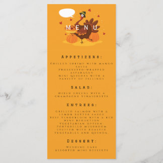 Happy thanksgiving Turkey Theme  Menu