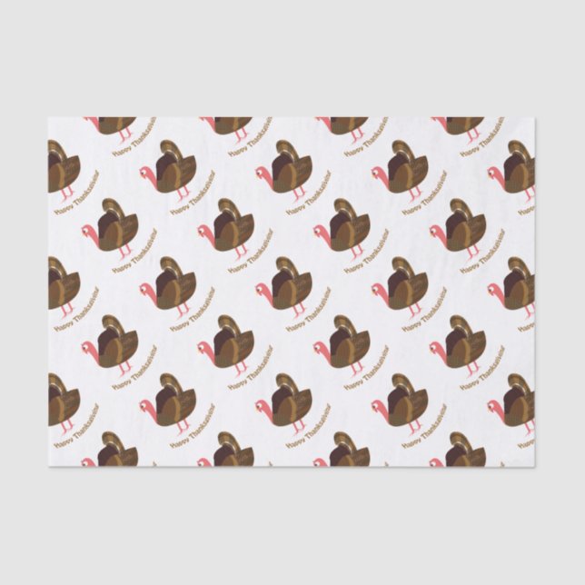 Happy Thanksgiving Turkey Tissue Paper (Front)
