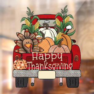 Happy Thanksgiving Turkey Truck Window Cling