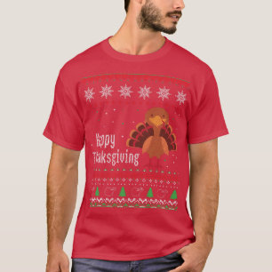 Happy Thanksgiving Turkey Ugly Christmas Sweater S