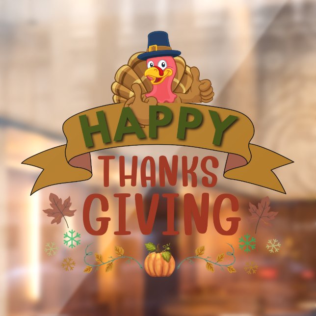 Happy Thanksgiving Turkey Window Cling (Sheet 2)