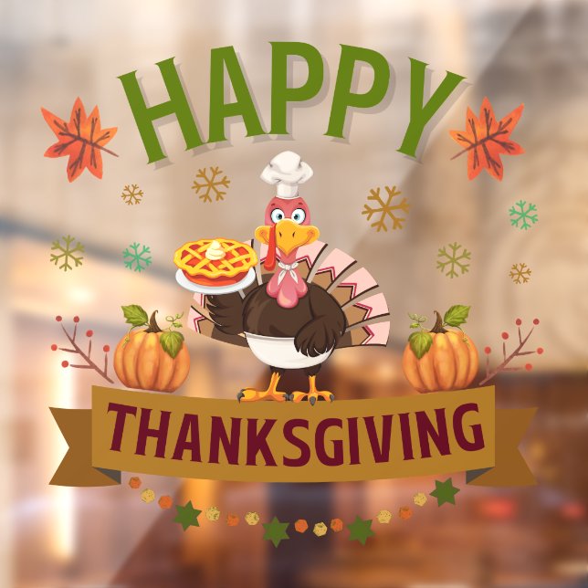Happy Thanksgiving Turkey Window Cling (Sheet 2)