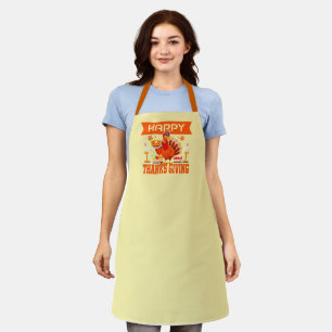 Happy Thanksgiving Turkey with Pie Apron