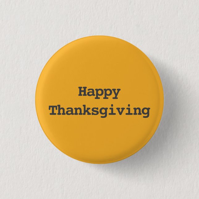 Happy Thanksgiving Typography 3 Cm Round Badge (Front)