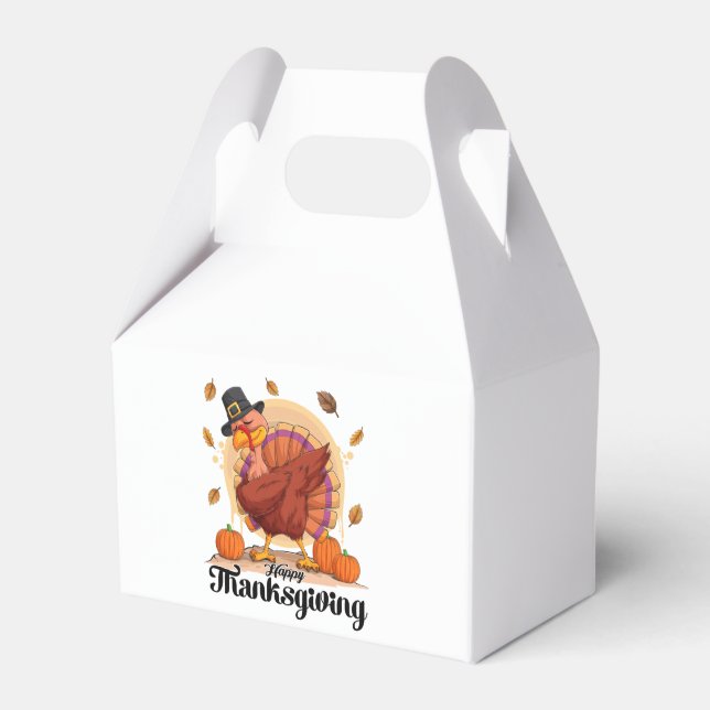 Happy Thanksgiving Typography Favour Box (Front Side)