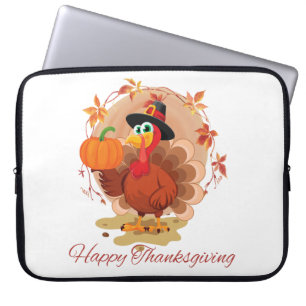 Happy Thanksgiving Typography  Laptop Sleeve