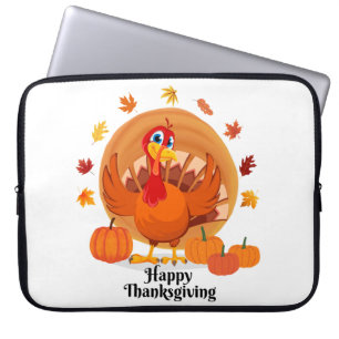 Happy Thanksgiving Typography  Laptop Sleeve