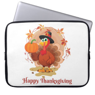 Happy Thanksgiving Typography  Laptop Sleeve