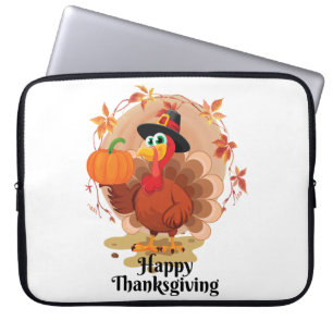 Happy Thanksgiving Typography  Laptop Sleeve