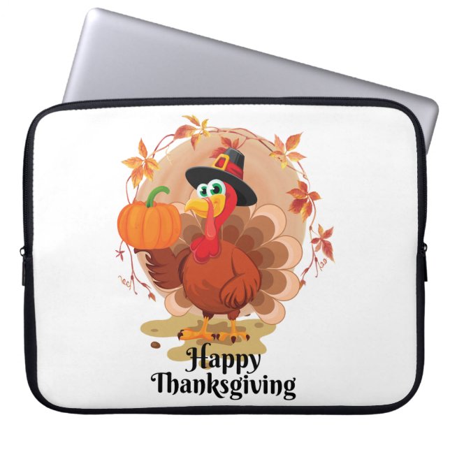 Happy Thanksgiving Typography  Laptop Sleeve (Front)
