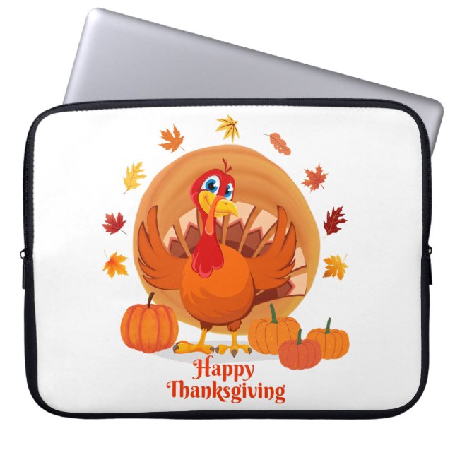 Happy Thanksgiving Typography  Laptop Sleeve (Front)